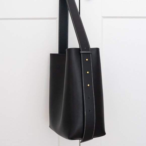 Jolina Leather Bucket Tote - Black - Picture 7 of 13